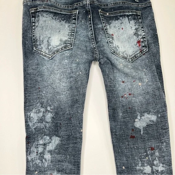 Dript Denim Paint Splatter Jeans